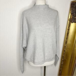 Free People Wool Blend Mock Funnel Neck Drop Sleeve Sweater in Gray Size XS
